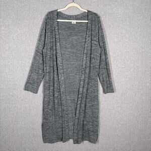 Hello Mello Duster Cardigan‎ XLP Blue Pockets Soft Lounge Comfy Cozy Long Thin